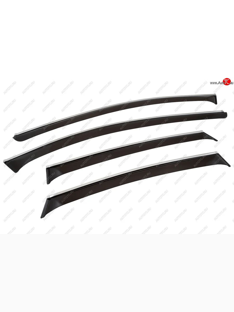 Дефлекторы окон c хромированым молдингом CHROMEX  FAW Besturn X80 (2016-2021)  в Керчи Республика Крым