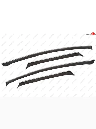 Дефлекторы окон с хромированым молдингом CHROMEX Haval Jolion (2020-2025) дорестайлинг, рестайлинг