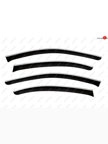 Дефлекторы окон c хромированым молдингом CHROMEX Skoda Octavia  А8 (2019-2022) лифтбэк