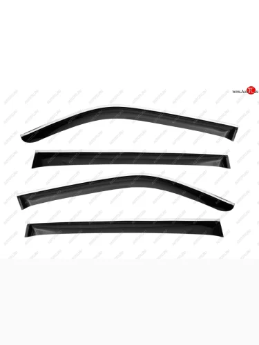 Дефлекторы окон c хромированым молдингом CHROMEX Toyota Land Cruiser  J300 (2021-2025) дорестайлинг