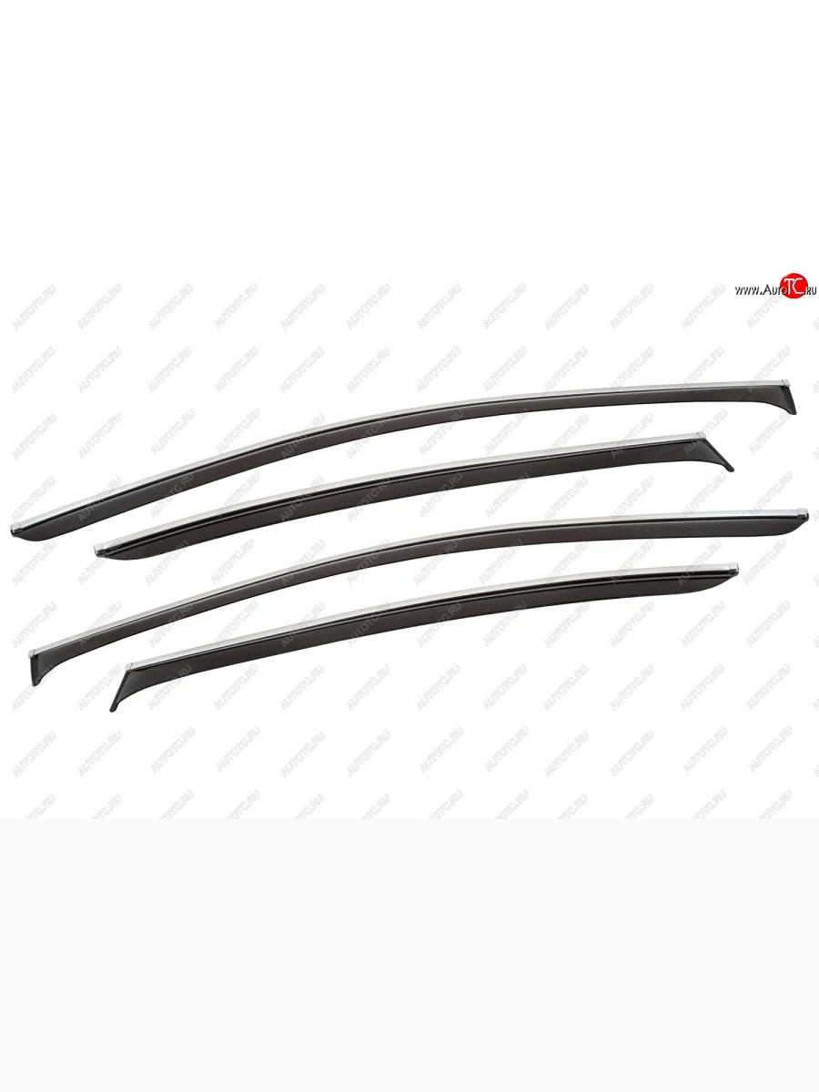 Дефлекторы окон c хромированым молдингом CHROMEX  Volkswagen Passat (2005-2011) B6  в Воронеже Воронежской области