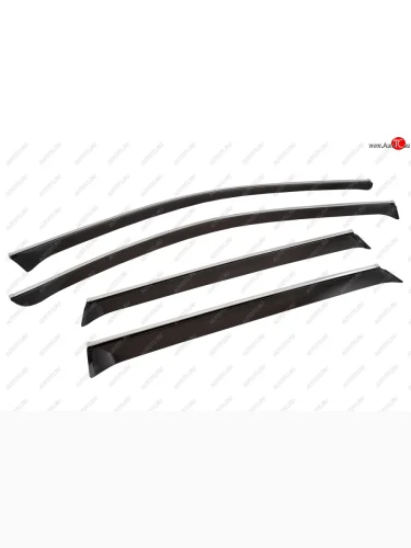 Дефлекторы окон c хромированым молдингом CHROMEX Volkswagen Touareg  2 NF (2010-2018) дорестайлинг, рестайлинг