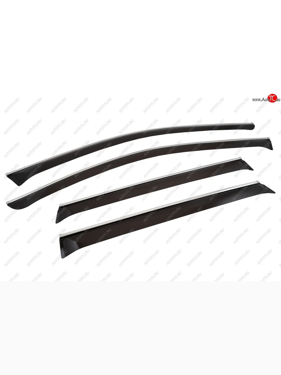 Дефлекторы окон c хромированым молдингом CHROMEX  Volkswagen Touareg (2010-2018) 2 NF  в Самаре Самарской области