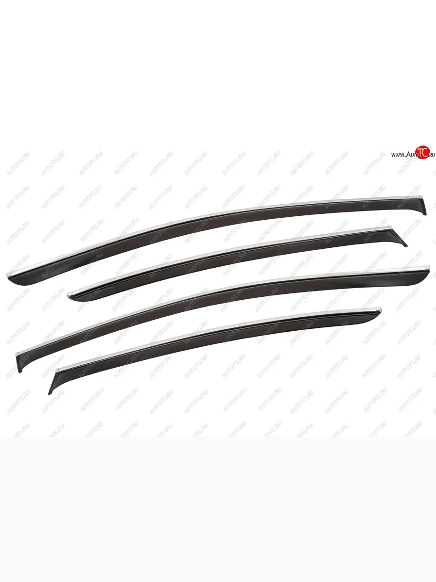 Дефлекторы окон c хромированым молдингом CHROMEX  Volkswagen Passat (2010-2015) B7  в Самаре Самарской области