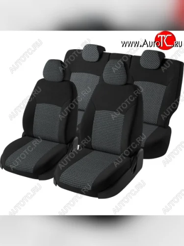 Чехлы сидений Lord Autofashion Дублин (жаккард, 60/40, раздельное заднее спинка, 3Г-образ. подголовника) (Чёрный, зигзаг) Лада ВАЗ XRAY (2016-2022)