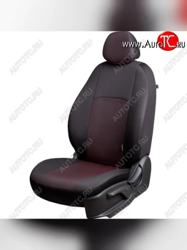 Чехлы сидений Lord Autofashion Дублин (жаккард, 60/40, раздельная задняя спинка, подлокотник, отдельные бока, 3Г-образ. подголовника) (Чёрный, Ёж красный) Mazda 6 GH дорестайлинг седан (2007-2010)