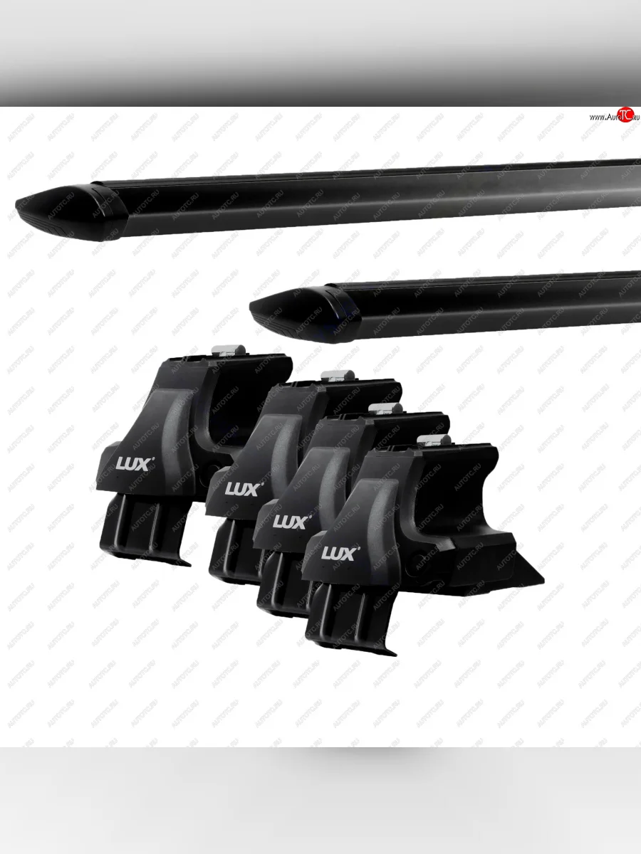 Универсальный багажник в сборе D-LUX 1 KIA Rio 3 QB хэтчбек 5 дв. дорестайлинг (2011-2015) (с поперечинами аэро-трэвэл LUX (длина 130 см), цвет черный)  в Керчи Республика Крым