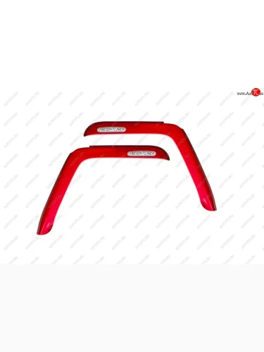 Дефлекторы окон (с логотипом Freightliner, накладные, красные) REIN Freightliner Columbia (2000-2025)