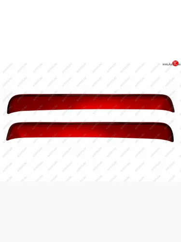 Дефлекторы окон (без логотипа MAN TGA, накладные, прямые, красные) REIN MAN TGA (2000-2025)