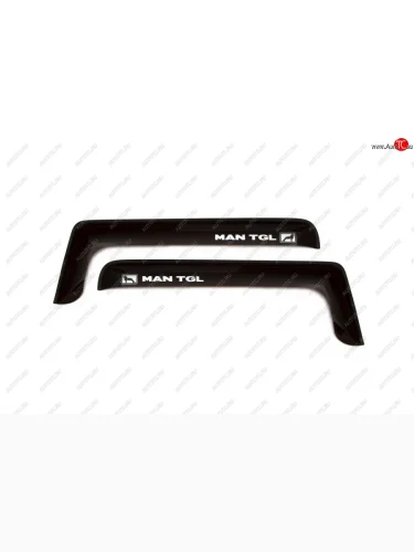 Дефлекторы окон (с логотипом MAN TGA, накладные, дымчатые) REIN MAN TGL ( шасси,,  фургон,) (2005-2020) дорестайлинг, рестайлинг
