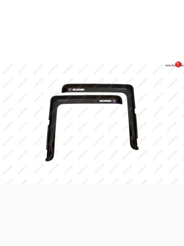 Дефлекторы окон (с логотипом SCANIA, накладные, дымчатые) REIN (Дымчатые) Scania 4-series (1997-2007)