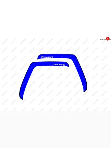 Дефлекторы окон (без логотипа VOLVO, накладные, синие) REIN (Синие) Volvo FH  12 (2002-2012) 2-ое поколение