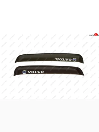 Дефлекторы окон (с логотипом VOLVO, накладные, дымчатые) REIN (Дымчатые) Volvo FH  12 (2002-2012) 2-ое поколение