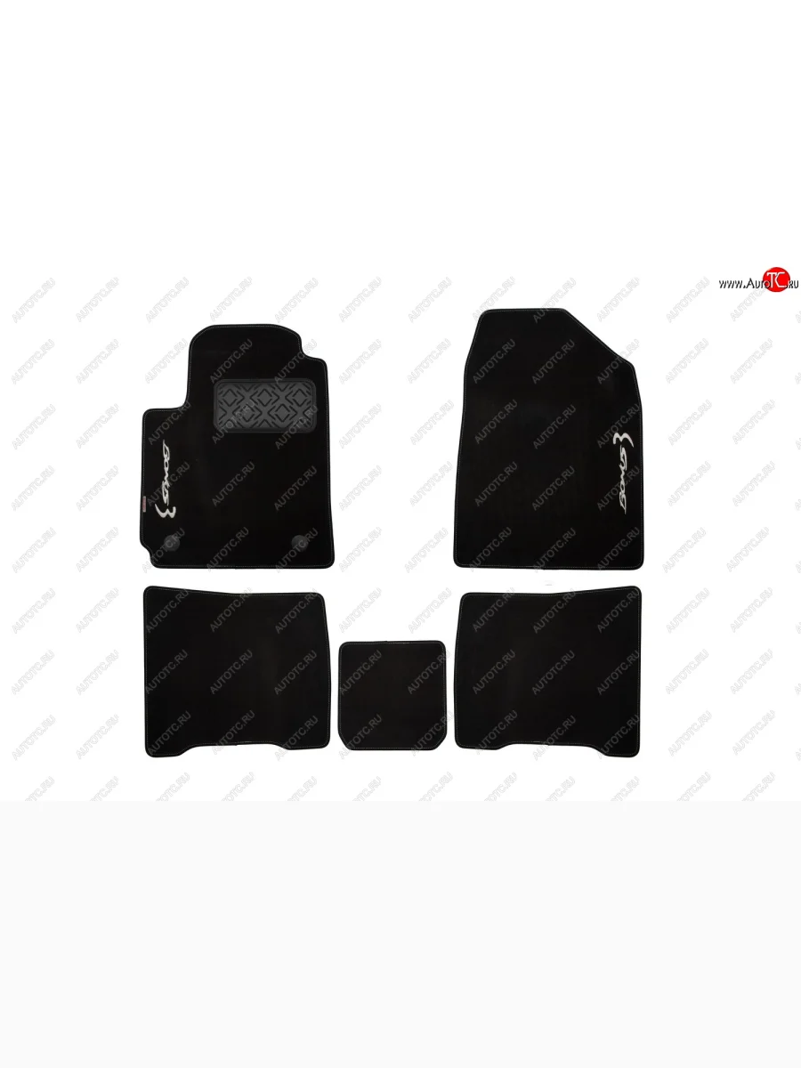 Комплект ковриков в салон (чёрные, текстиль) Element Chery Bonus 3 (A19) седан (2013-2016)  в Самаре Самарской области