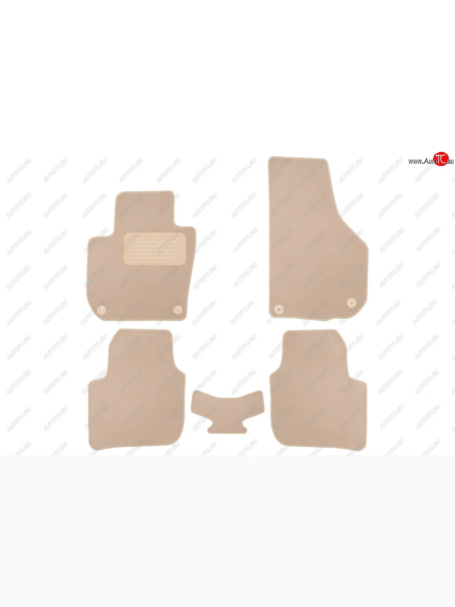 Комплект ковриков в салон (бежевые, текстиль) Klever Premium Skoda Superb B6 (3T) лифтбэк дорестайлинг (2008-2013) (Бежевые)  с доставкой в г. Пермь