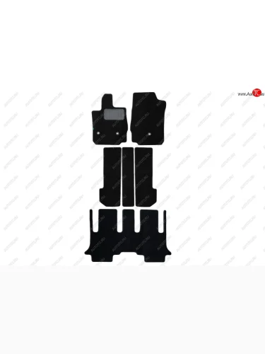 Комплект ковриков в салон (6 штук, чёрные, текстиль) Klever Premium Toyota Alphard  H30 (2015-2025) дорестайлинг, рестайлинг