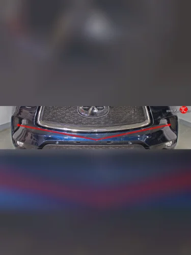 Защитная сетка радиатора в передний бампер (ячейка 3х7 мм, боковые 2 части) Стрелка11 Стандарт (цвет: черный) INFINITI Qx50 J55 (2017-2022)