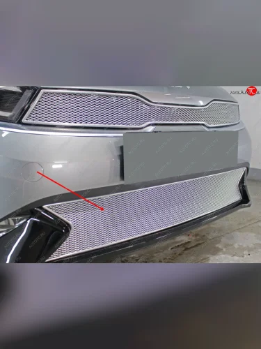           Защита радиатора KIA Cerato 2021- chrome низ PREMIUM (цвет: хром) KIA Cerato  4 BD (2021-2025) рестайлинг седан