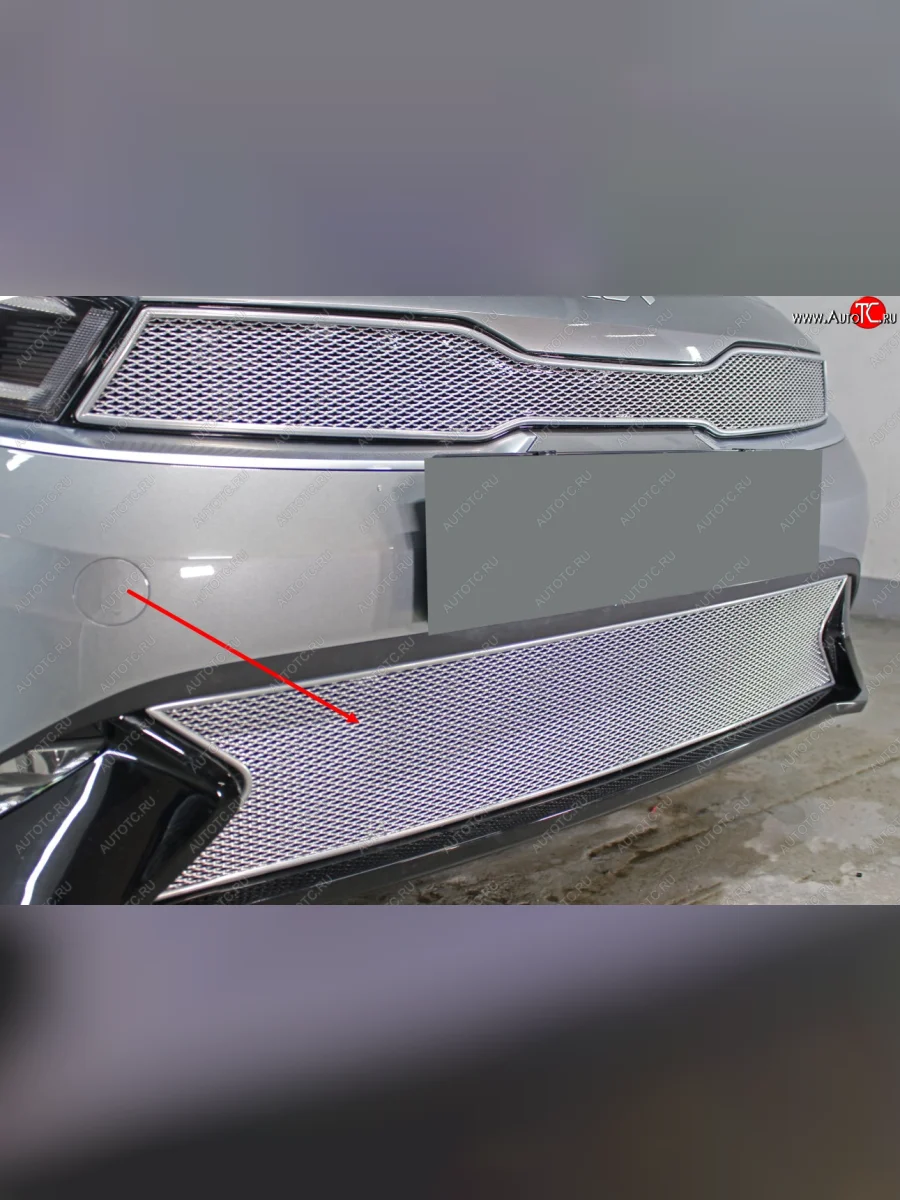           Защита радиатора KIA Cerato 2021- chrome низ PREMIUM  KIA Cerato (2021-2025) 4 BD (цвет: хром)  в Воронеже Воронежской области