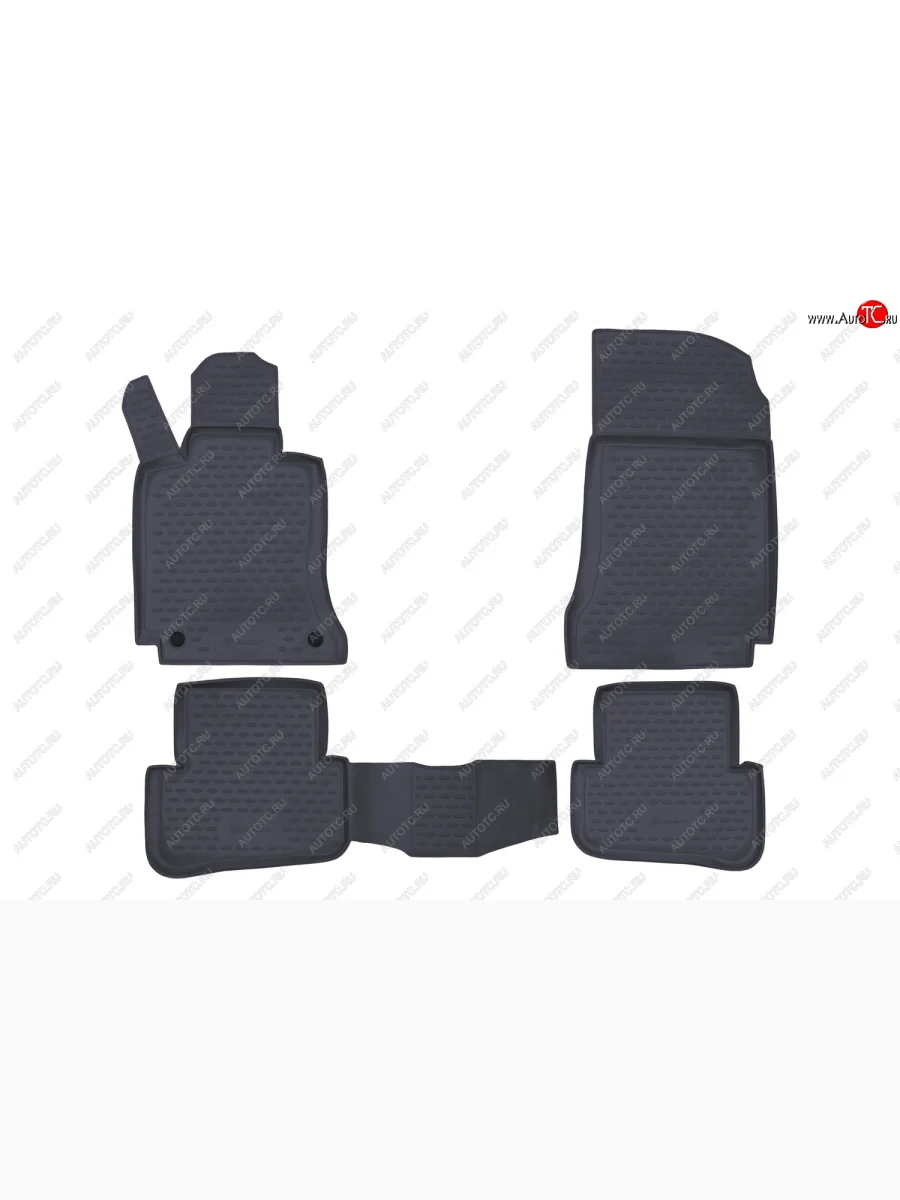 Комплект ковриков в салон (чёрные, полиуретан) Element  Mercedes-Benz C-Class (2007-2015) W204 (Чёрные)  в Самаре Самарской области