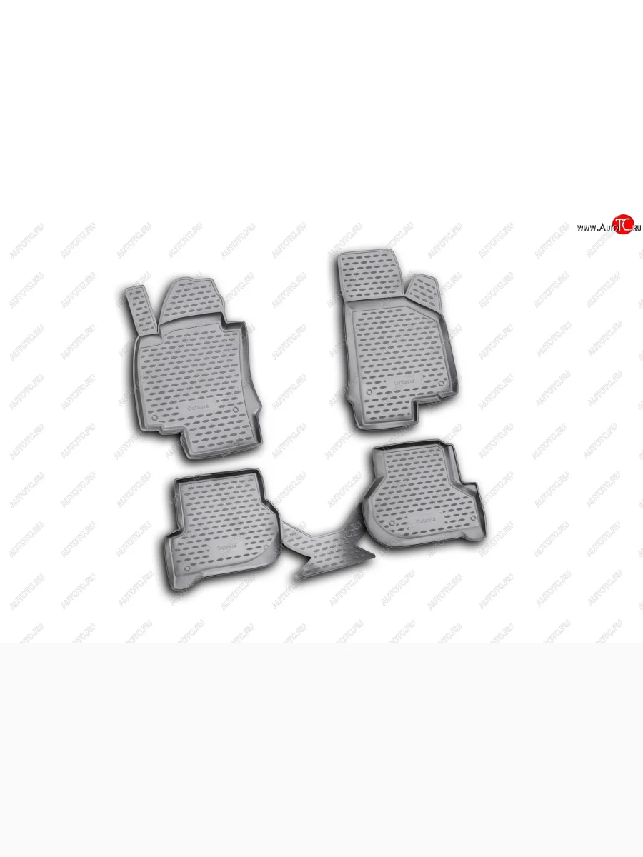 Комплект ковриков в салон (серые, полиуретан) Element  Skoda Octavia (2004-2013) A5 (Серые)  в Самаре Самарской области