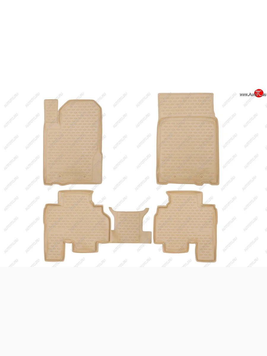 Комплект ковриков в салон (бежевые, полиуретан) Element SSANGYONG Kyron дорестайлинг (2005-2007) (Бежевые)  с доставкой в г. Керчь