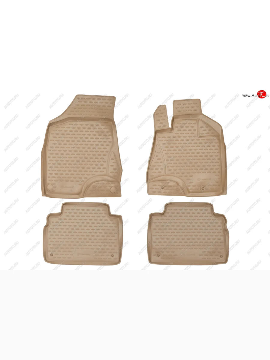 Комплект ковриков в салон (правый руль, бежевые, полиуретан) Element  Toyota Harrier (2003-2013) XU30 (Бежевые)  в Самаре Самарской области
