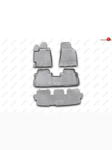 Комплект ковриков в салон (серые, полиуретан) Element (Серые) Toyota Highlander XU40 рестайлинг (2010-2013)