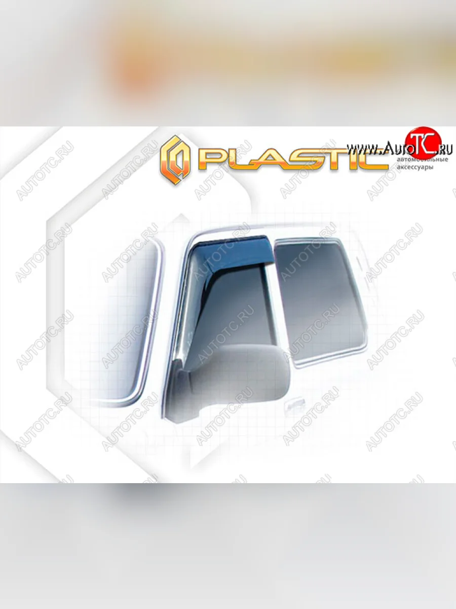 Ветровики дверей CA-Plastic Лада ВАЗ нива 4х4 2121 Бронто 3 дв. 1-ый рестайлинг (2017-2019) (Classic полупрозрачный, без хром. молдинга)  в Керчи Республика Крым