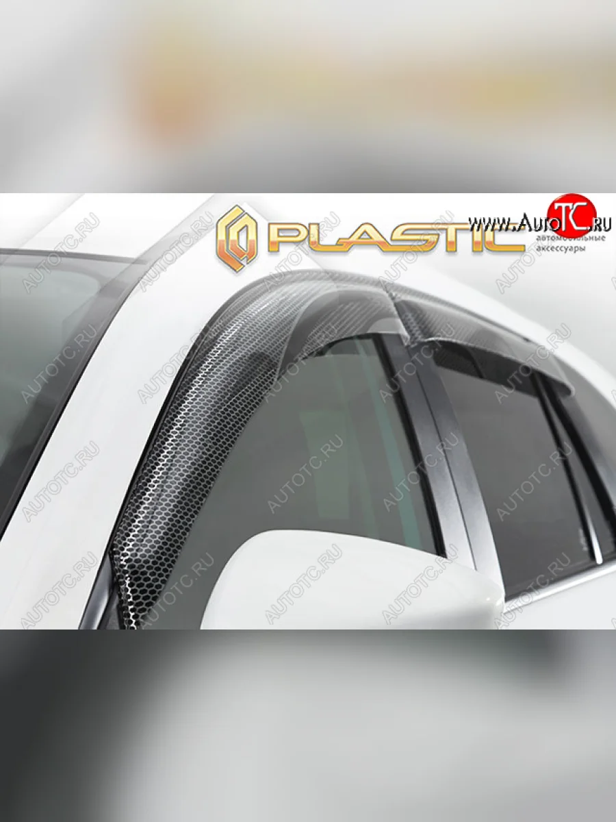 Ветровики дверей CA-Plastic Toyota Highlander XU50 рестайлинг (2016-2020) (Серия Art черная, без хром. молдинга)  в Керчи Республика Крым