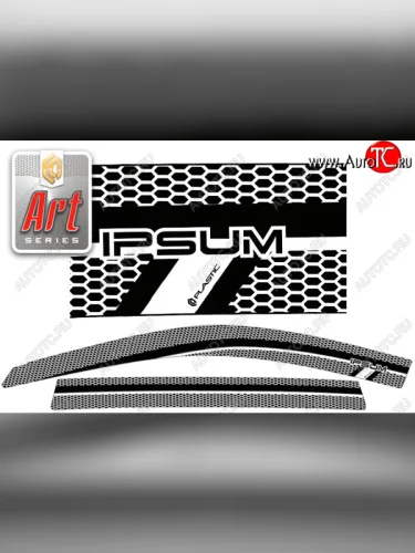 Ветровики дверей CA-Plastic (Серия Art черная) Toyota Ipsum  SXM10 (1998-2001) рестайлинг