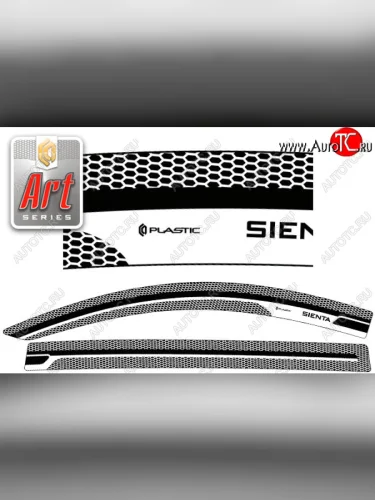 Ветровики дверей CA-Plastic (Серия Art черная) Toyota Sienta NCP80 дорестайлинг (2003-2006)