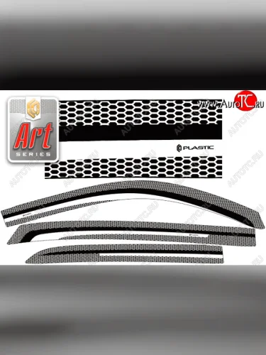 Ветровики дверей CA-Plastic (Серия Art черная) Toyota Spade NP140 хэтчбэк 5 дв. (2012-2020)