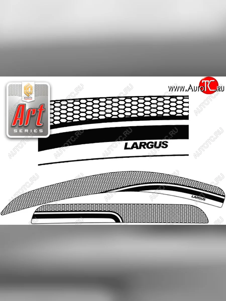 Ветровики дверей CA-Plsastic Лада ВАЗ Ларгус дорестайлинг R90 (2012-2021) (Серия Art черная)  в Самаре Самарской области