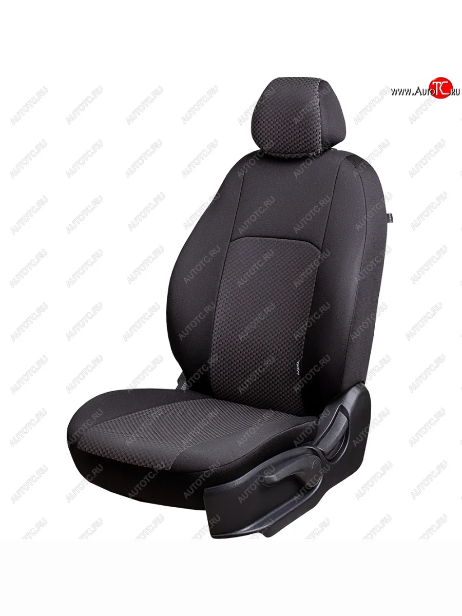 Комплект чехлов для сидений (7 мест чехлы 5 мест РЗС 40/20/40 2П+1Г Жаккард) ДУБЛИН Lord Autofashion Opel Zafira В дорестайлинг (2005-2008) (чёрный, вставка Стежок серый)  в Самаре Самарской области