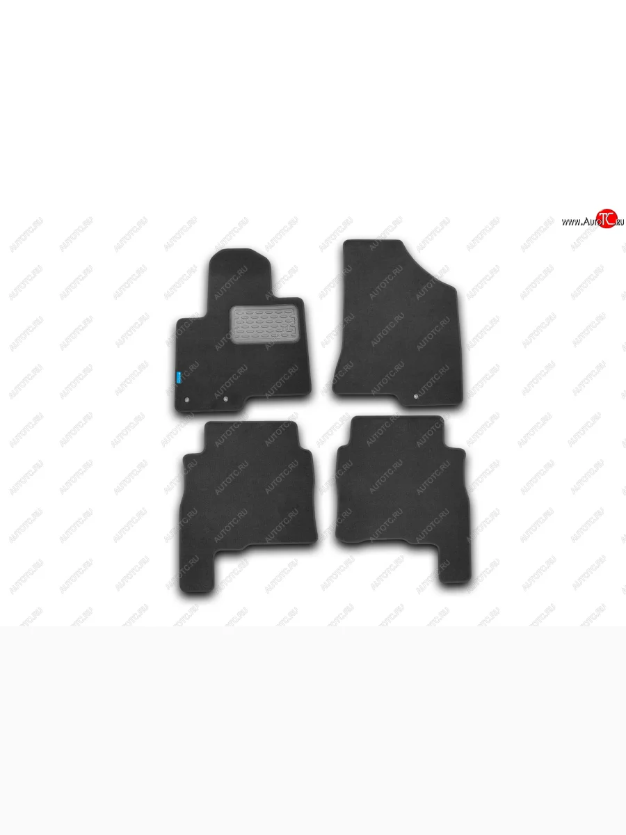 Комплект ковриков в салон (текстиль, чёрные) Element Hyundai Santa Fe CM дорестайлинг (2006-2009)  в Керчи Республика Крым