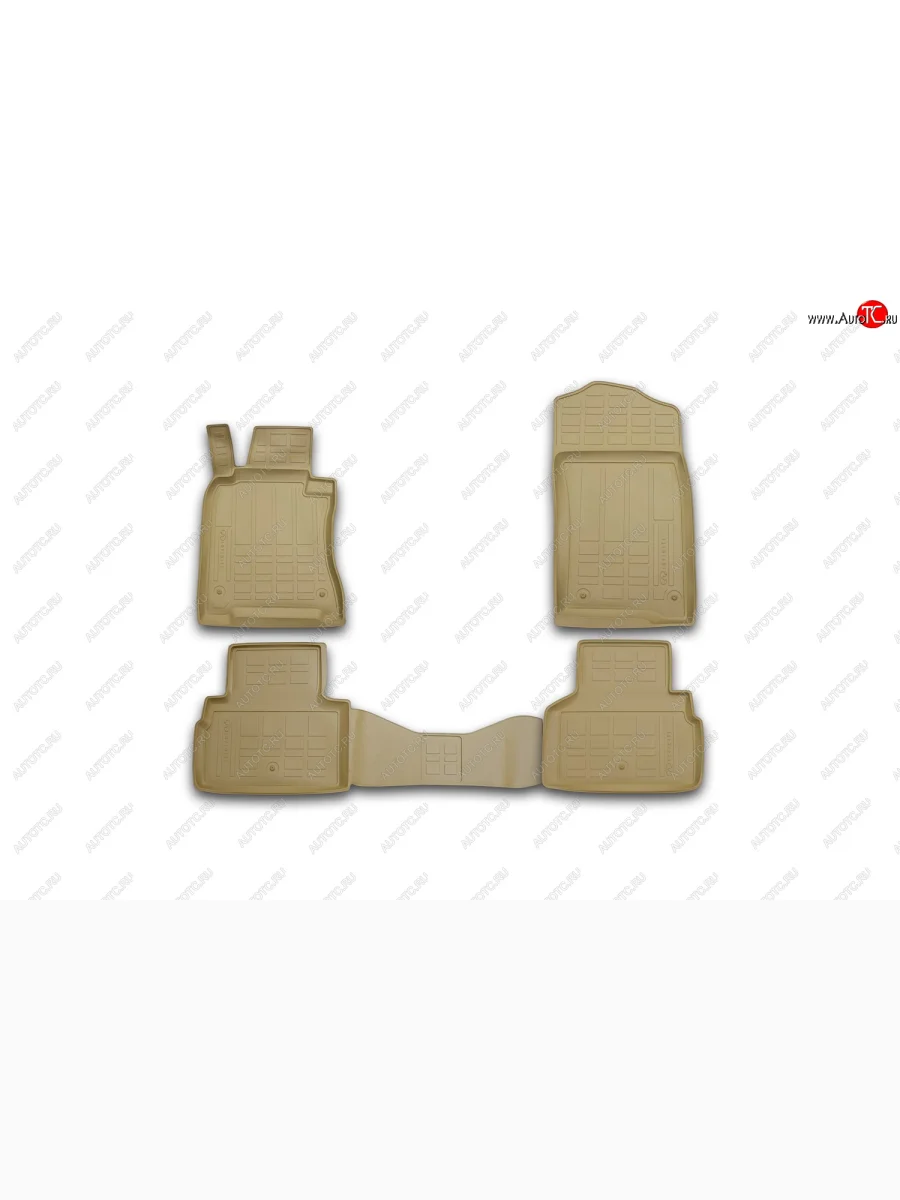 Комплект ковриков в салон (полиуретан, бежевые) Element INFINITI Q50 V37 дорестайлинг (2013-2017)  в Керчи Республика Крым