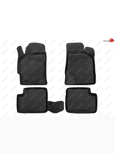 Комплект ковриков в салон (ПУ, повышенная износостойкость, чёрные) Format KIA Spectra (2000-2009)