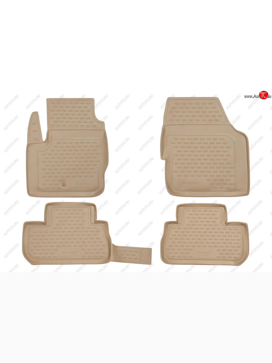 Комплект ковриков в салон (полиуретан, бежевые) Element Land Rover Freelander L359 1-ый рестайлинг (2010-2012)  с доставкой в г. Керчь