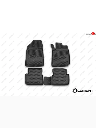 Комплект ковриков в салон (правый руль, без воздуховода, полиуретан, чёрные) Element Toyota Corolla Fielder  E140 (2006-2012) универсал дорестайлинг, универсал рестайлинг