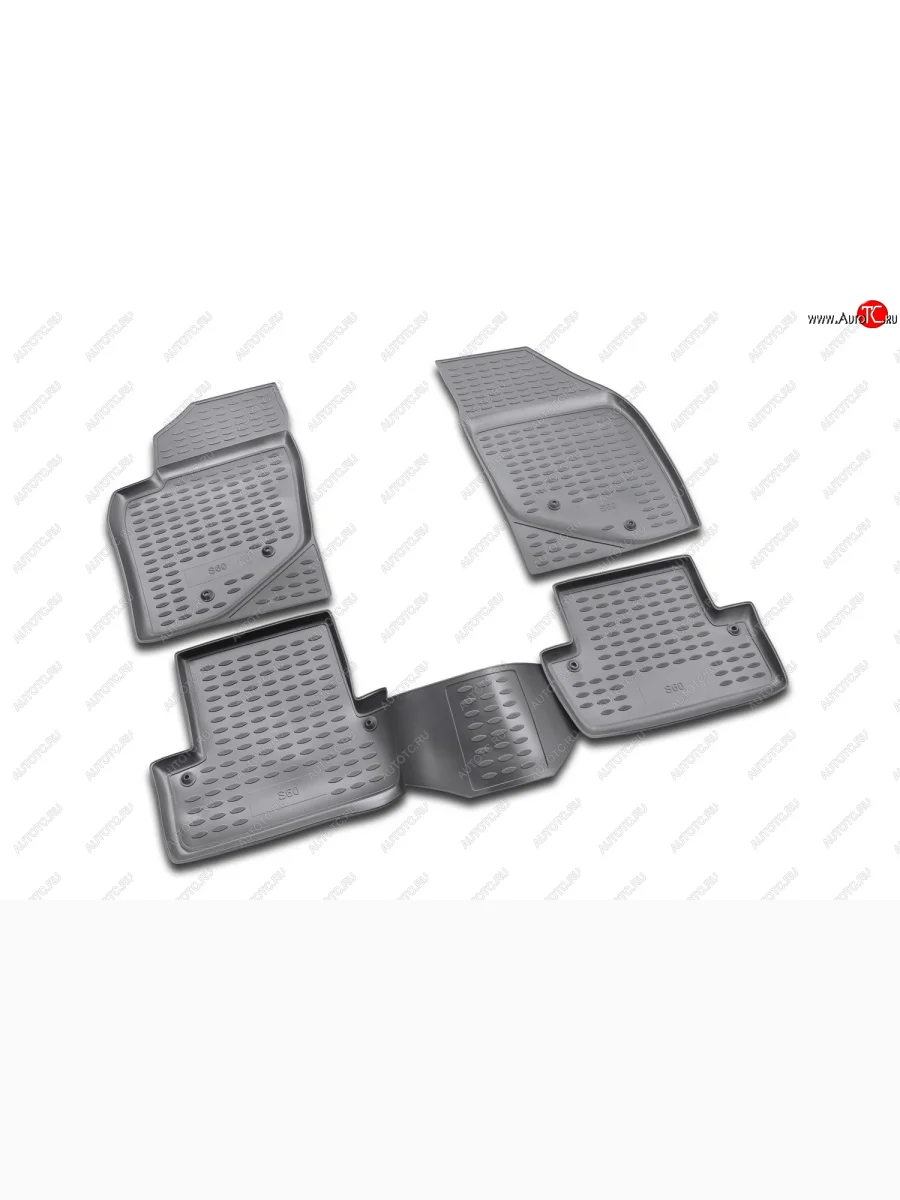 Комплект ковриков в салон (полиуретан, серые) Element Volvo S60 RS,RH седан дорестайлинг (2000-2004) (Серые)  с доставкой в г. Керчь
