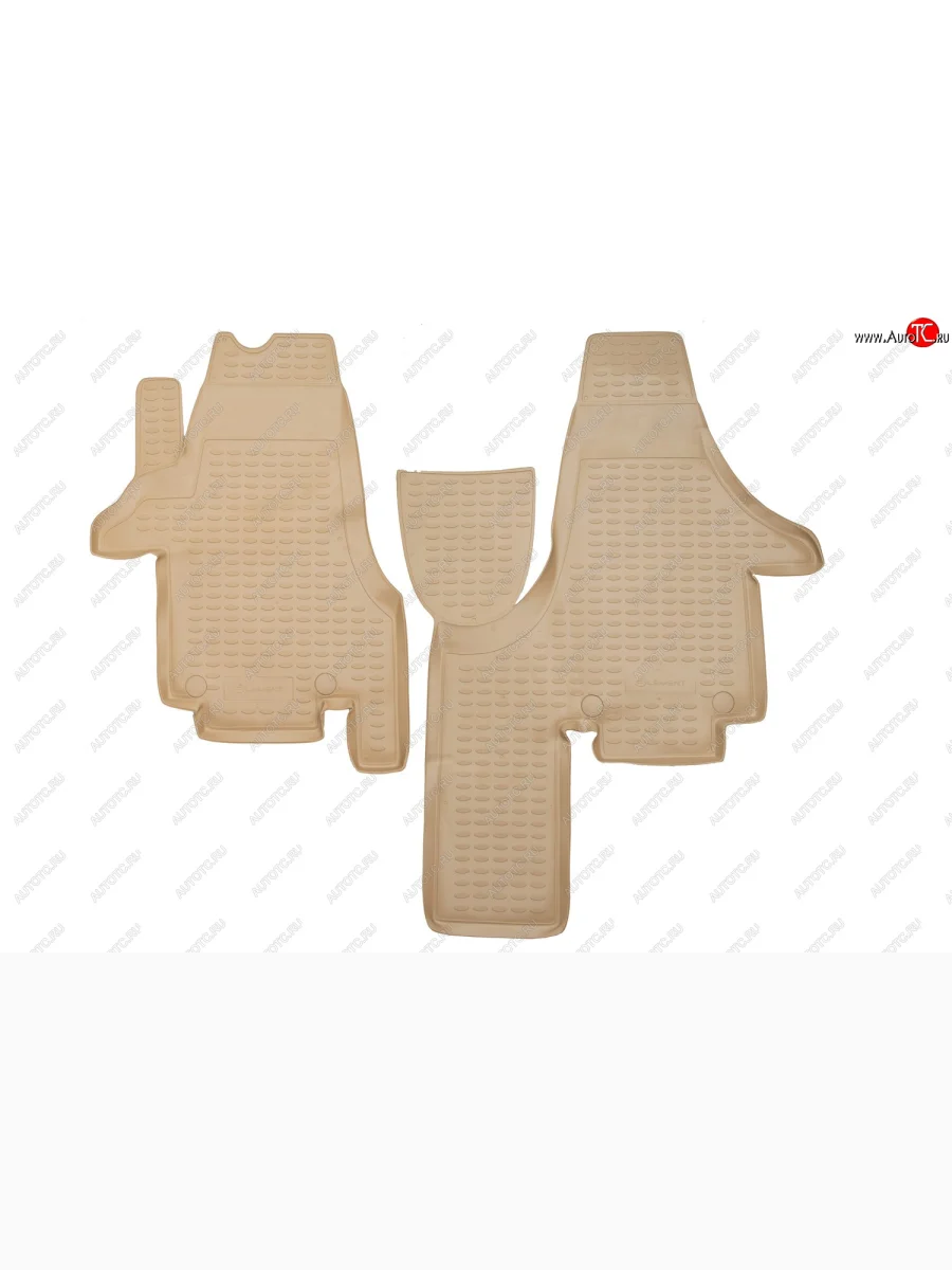 Комплект ковриков в салон (полиуретан, бежевые) Element Volkswagen Multivan T5  дорестайлинг (2003-2009) (Бежевые)  с доставкой в г. Пермь