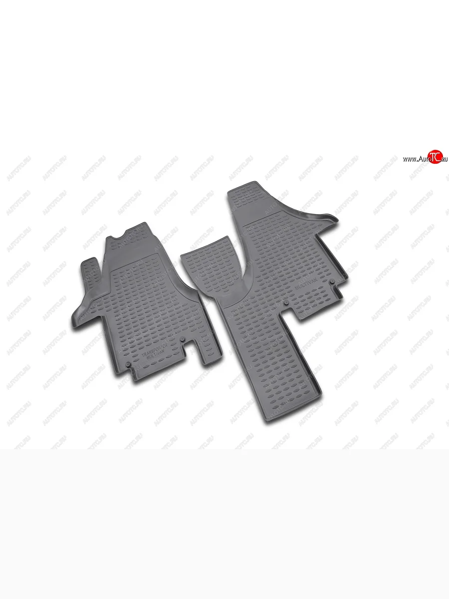 Комплект ковриков в салон (полиуретан, серые) Element Volkswagen Multivan T5  дорестайлинг (2003-2009) (Серые)  с доставкой в г. Пермь