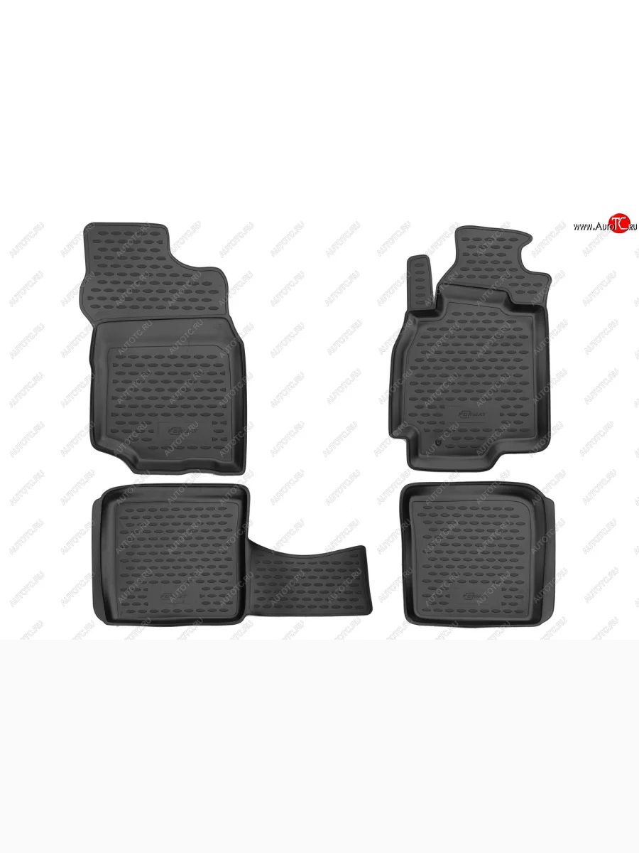 Комплект ковриков в салон (правый руль, полиуретан, чёрные) Format Mitsubishi Lancer 9 CS седан 1-ый рестайлинг (2003-2005)  с доставкой в г. Керчь