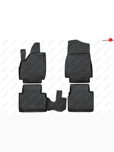Комплект ковриков в салон (ПУ, повышенная износостойкость, чёрные) Format Лада ВАЗ Нива 4х4  2121 (1977-2019) 3 дв. дорестайлинг