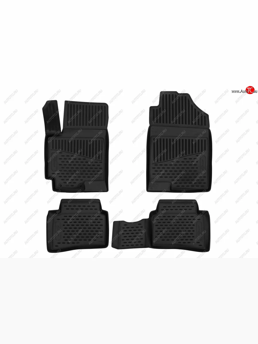 Комплект ковриков в салон (ПУ, повышенная износостойкость, чёрные) Format Hyundai Solaris HCR седан дорестайлинг (2017-2020)  с доставкой в г. Керчь
