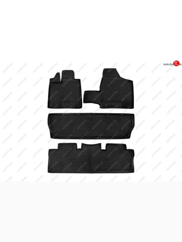 Комплект ковриков в салон (ПУ, повышенная износостойкость, чёрные) Format Toyota Sienna XL20 дорестайлинг (2003-2006)