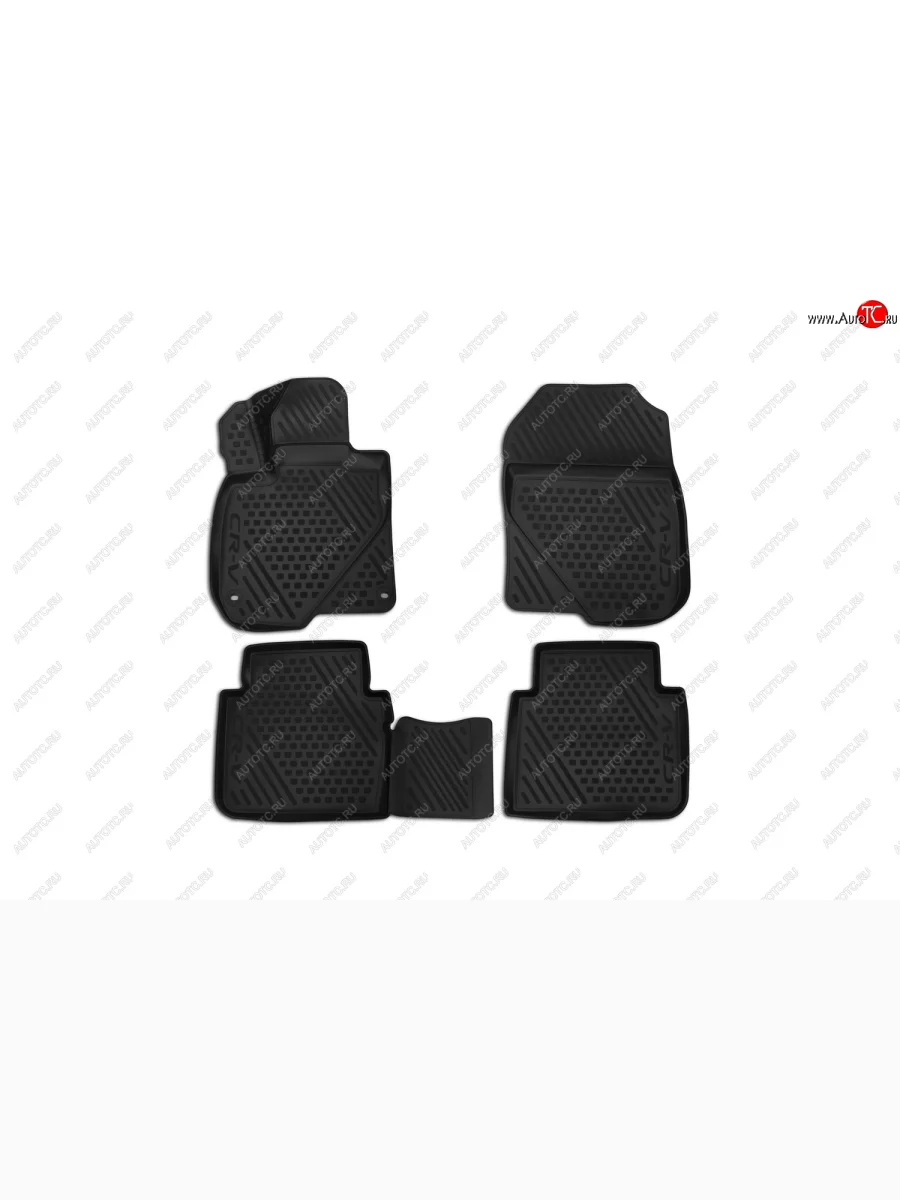 Комплект ковриков в салон (полиуретан, чёрные) Element Honda CR-V RW,RT дорестайлинг (2016-2020)  с доставкой в г. Керчь