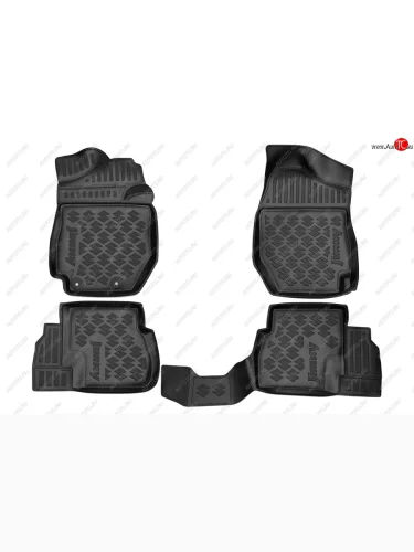 Комплект ковриков в салон (МКПП, под штатный крепёж, полиуретан, чёрные) Element Suzuki Jimny  JB64 (2018-2025)