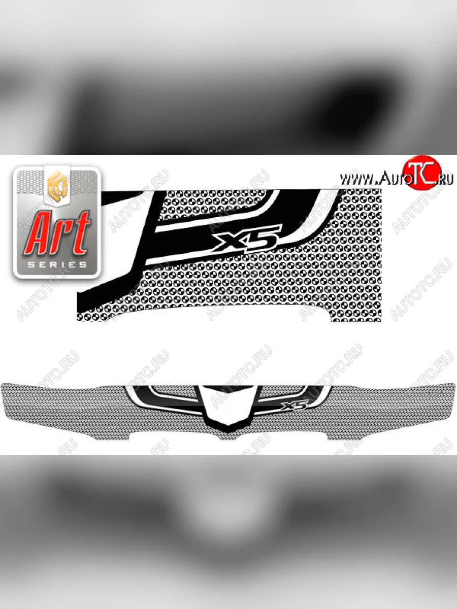 Дефлектор капота CA-Plastic Exclusive BMW X5 E70 дорестайлинг (2006-2010) (Art белая)  в Керчи Республика Крым